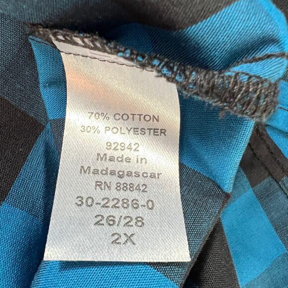 Woman Within Top Womens 2X Cotton Modest Mature Check Print Workwear Casual - Picture 9 of 11